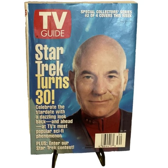 TV Guide Star Trek Turns 30 August 24-30 1996 Patrick Stewart Cover - Picture 1 of 7